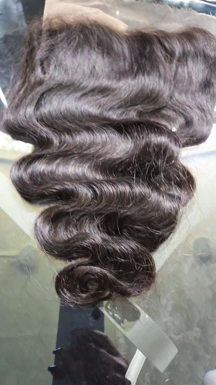 Malaysian virgin frontal with natural body wave hair pattern for flawless hairline