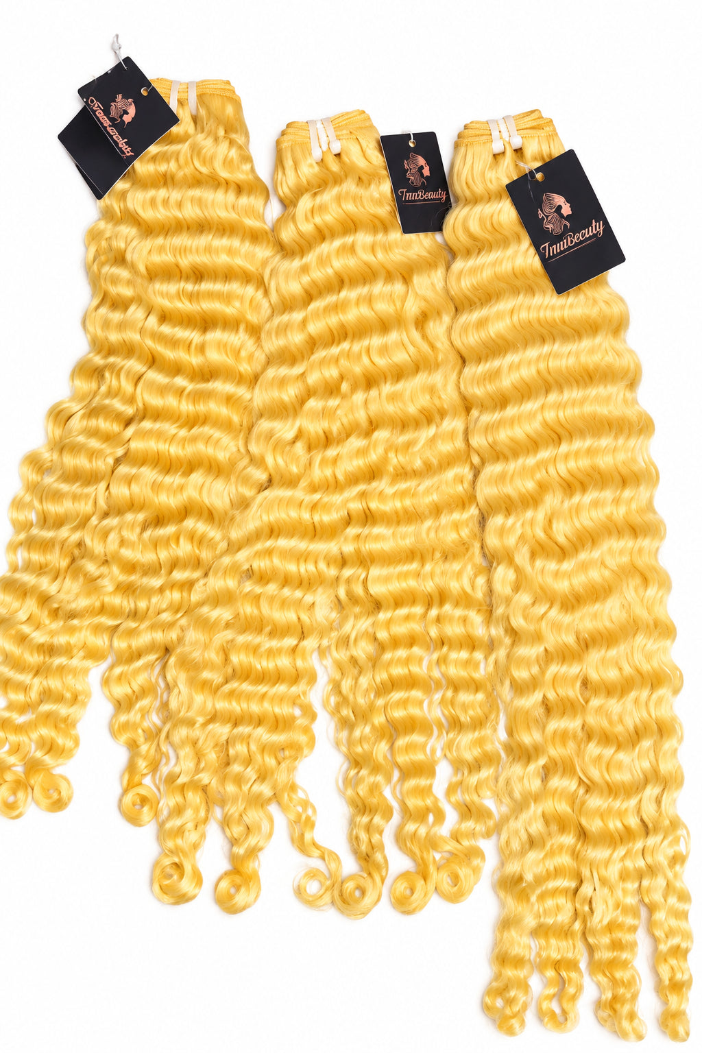 613 Blonde Burmese Curly Bundles Closure made of 100% human hair with natural curls and rich density