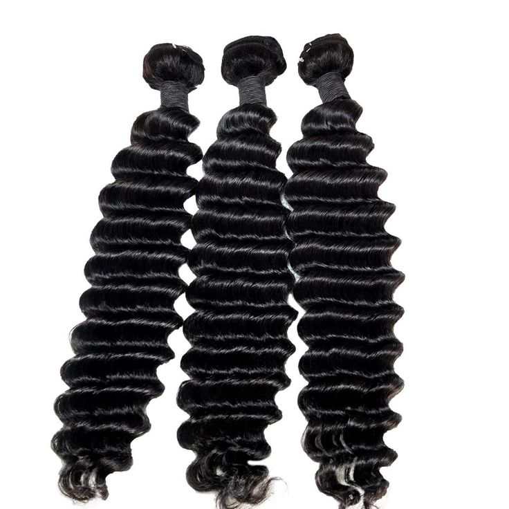 Malaysian Virgin Human Hair deep wave bundles 16 to 30 inches with soft, defined curls and natural volume
