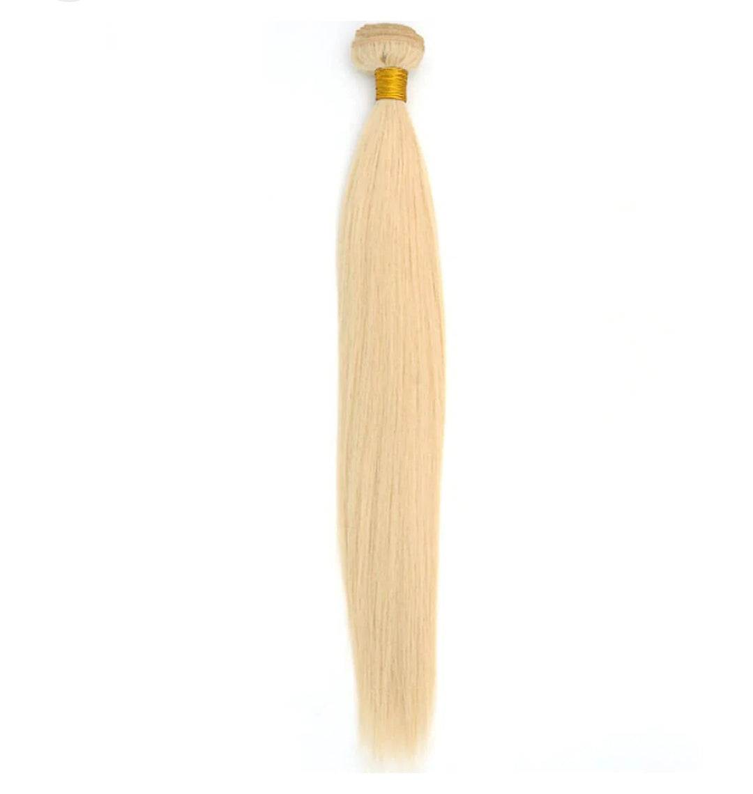 613 blonde straight human hair bundles in various lengths for versatile styling