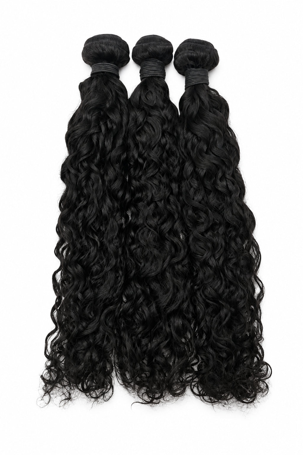 Malaysian Virgin Human Hair water wave bundles 16"-30" with soft, natural volume and defined waves