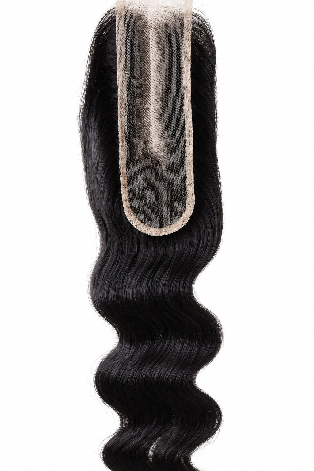 2x6 transparent lace closure with human hair bundles in natural black color, straight texture, and 16-20 inch length