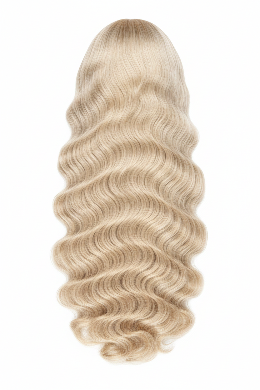 Cambodia Wave 613 Virgin Unit 250% Density soft blonde wavy hair with full volume