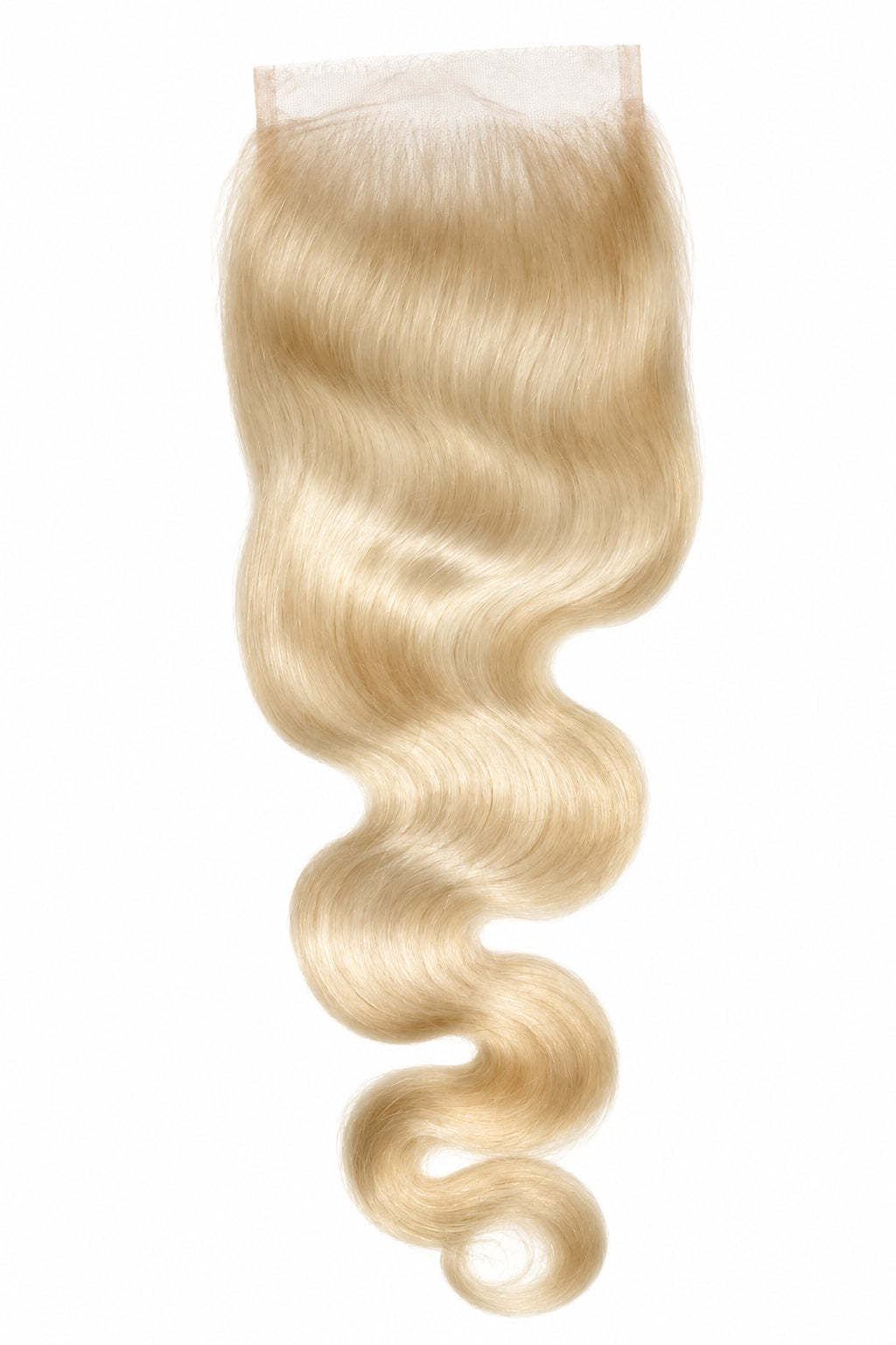 613 5x5 Body Wave Closure in vibrant blonde with soft, flowing texture and natural shine