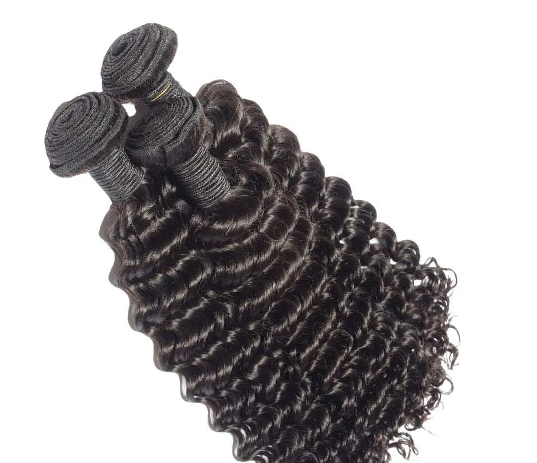 Malaysian Deep Wave Hair Bundles with soft, voluminous waves in various lengths