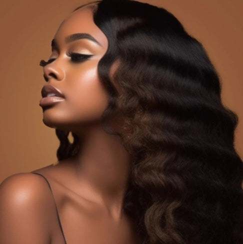 Hair Bundle Single Weft extensions showcased on a model with wavy, natural-looking hair.