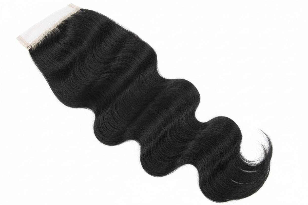Vietnamese wavy 5×5 closure made from premium Cambodian human hair with natural soft waves and wide parting space