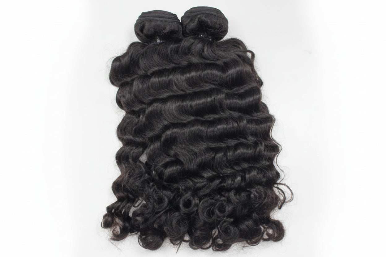Cambodia raw wavy unprocessed hair with 2x6 transparent HD closure natural texture and fullness