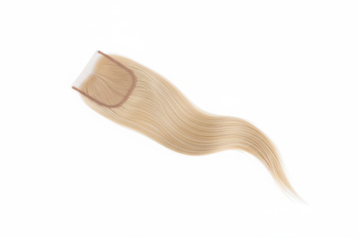 5x5 straight 613 blonde premium human hair closure with sleek silky texture and natural parting space
