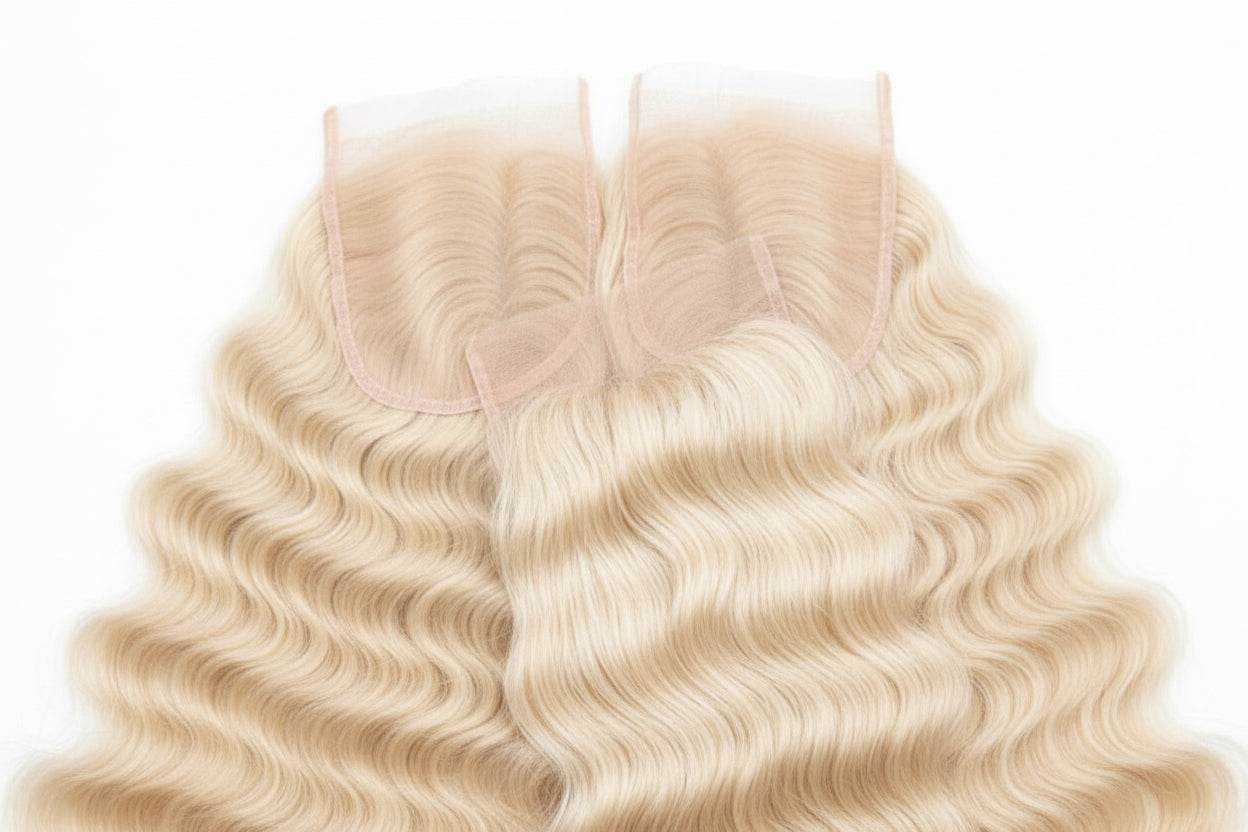 Blonde Cambodian 613 wavy bundles 16 to 30 inches with soft natural movement and full density