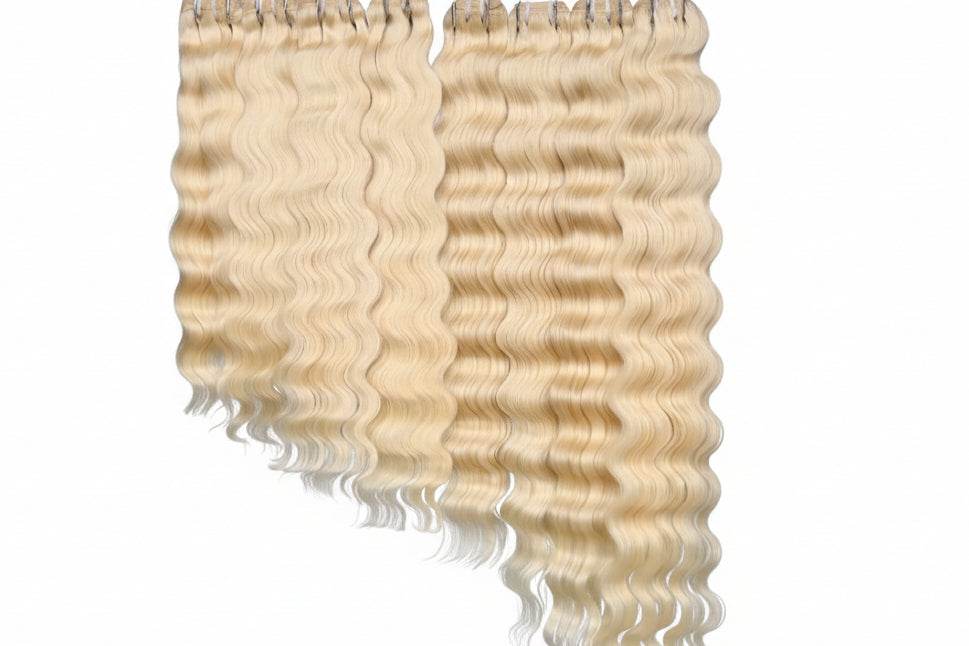 Cambodian 613 wavy blonde hair bundles 16 to 30 inches with soft natural waves and full density