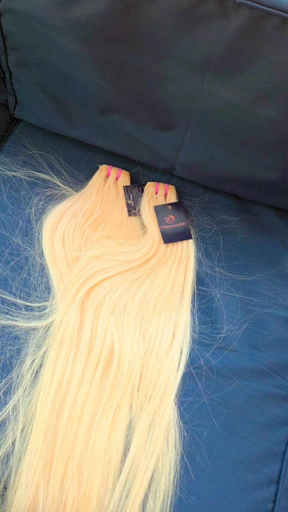 613 blonde straight hair bundles in various lengths, premium 100% human hair extensions