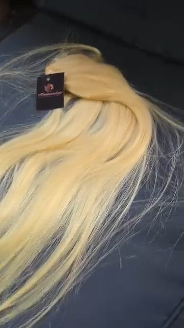 613 blonde straight hair bundles with varying lengths and premium human hair quality