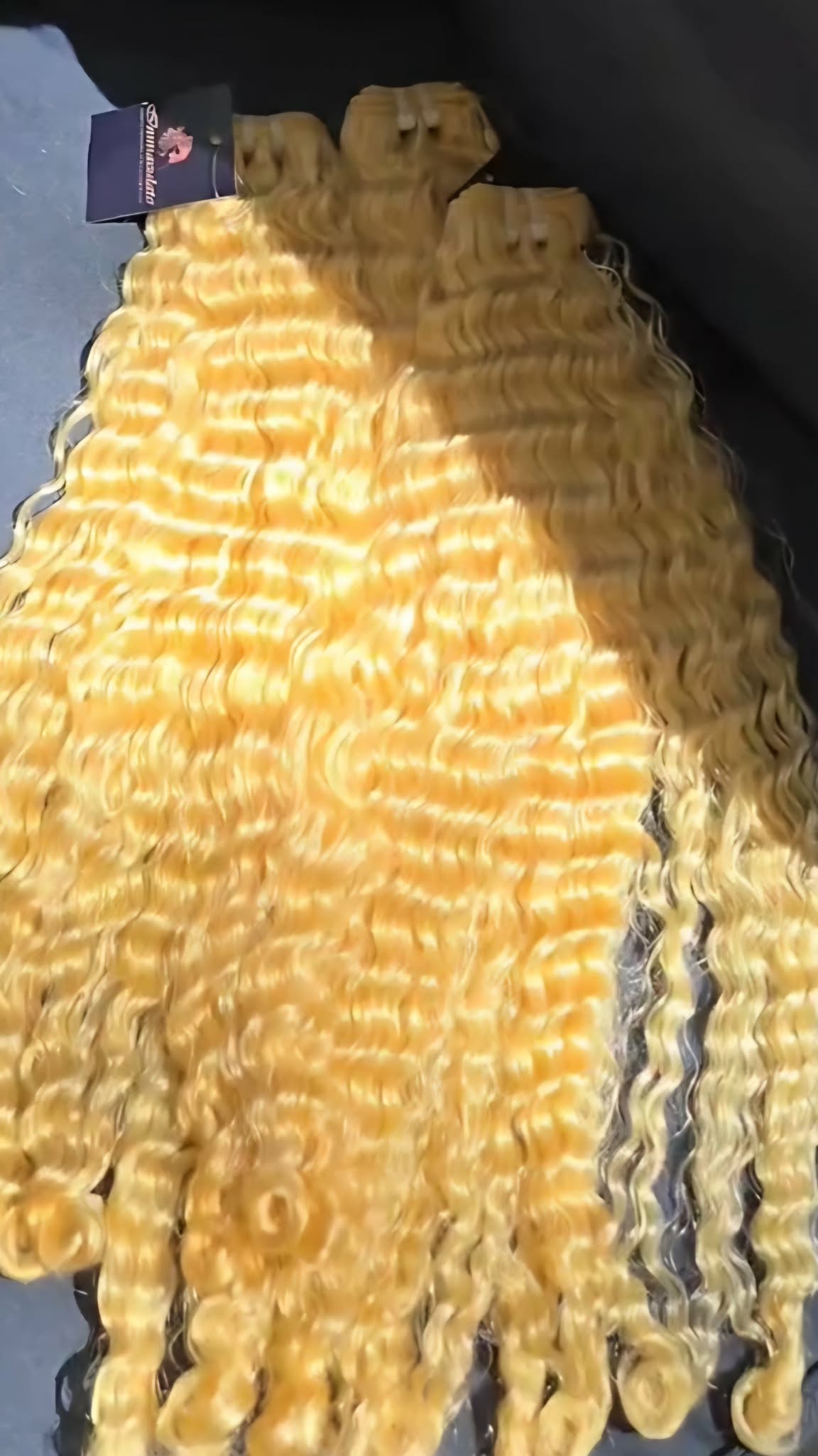 613 Blonde Burmese Curly Bundles with closure, 100% human hair, natural volume and texture