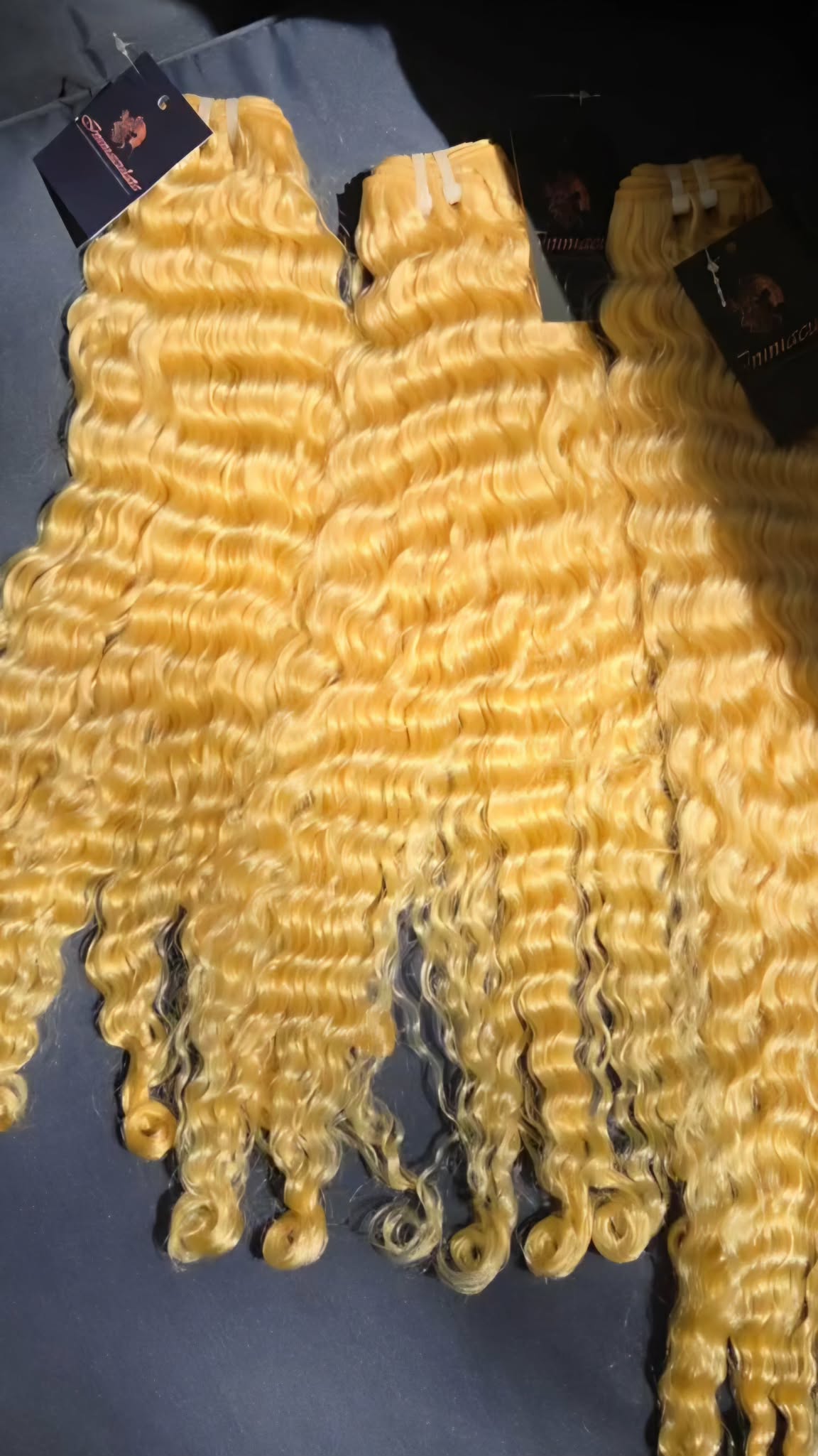 613 Blonde Burmese Curly Bundles Closure 613 with natural curls and rich density