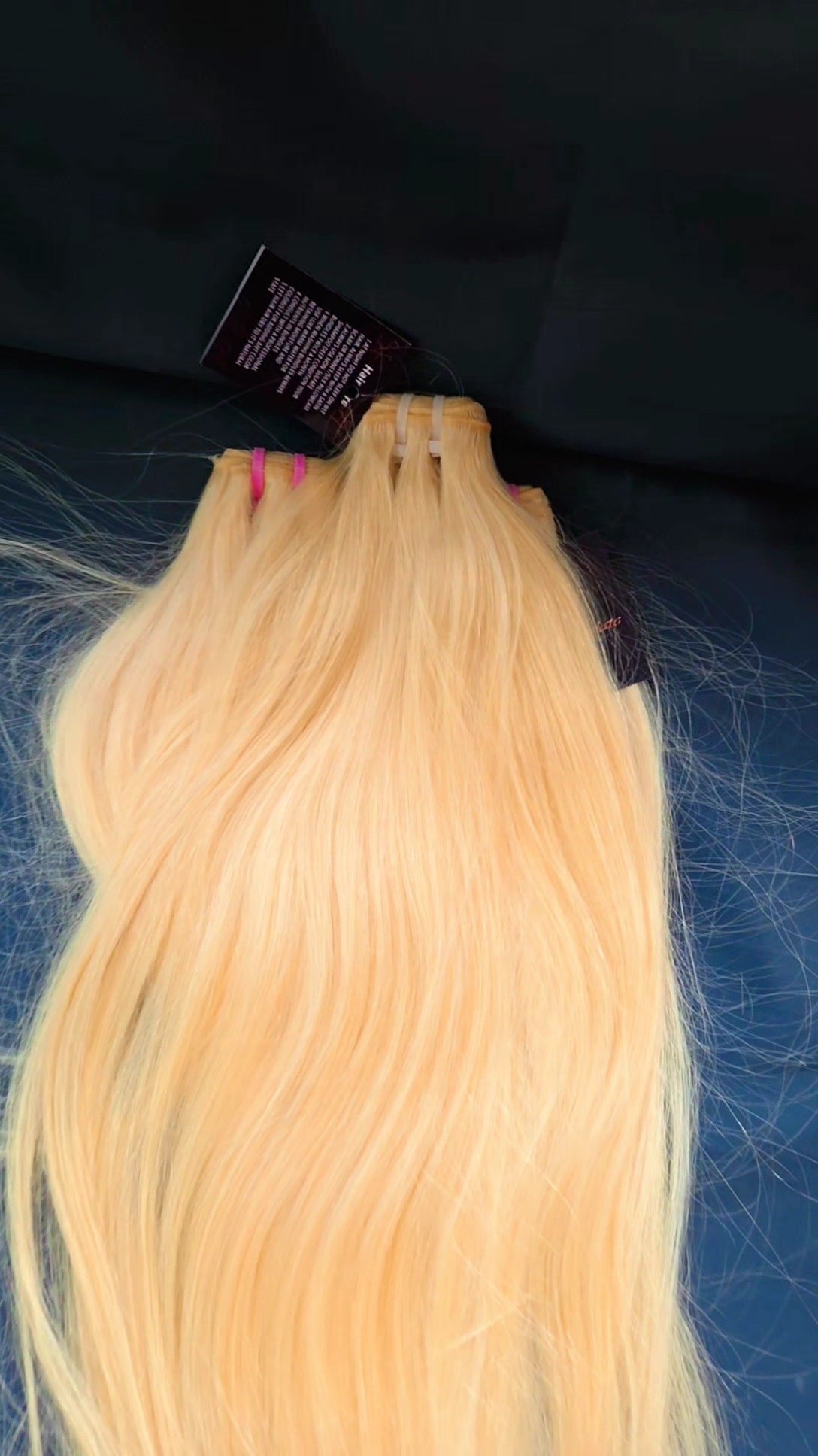 613 Blonde straight hair bundles showcasing premium human hair extensions in various lengths