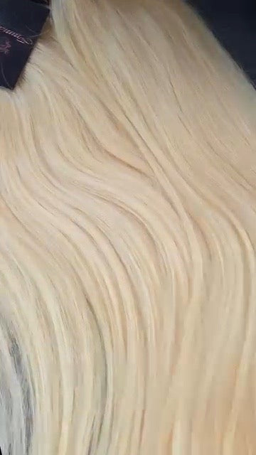 613 blonde straight human hair bundles in various lengths for soft, natural look