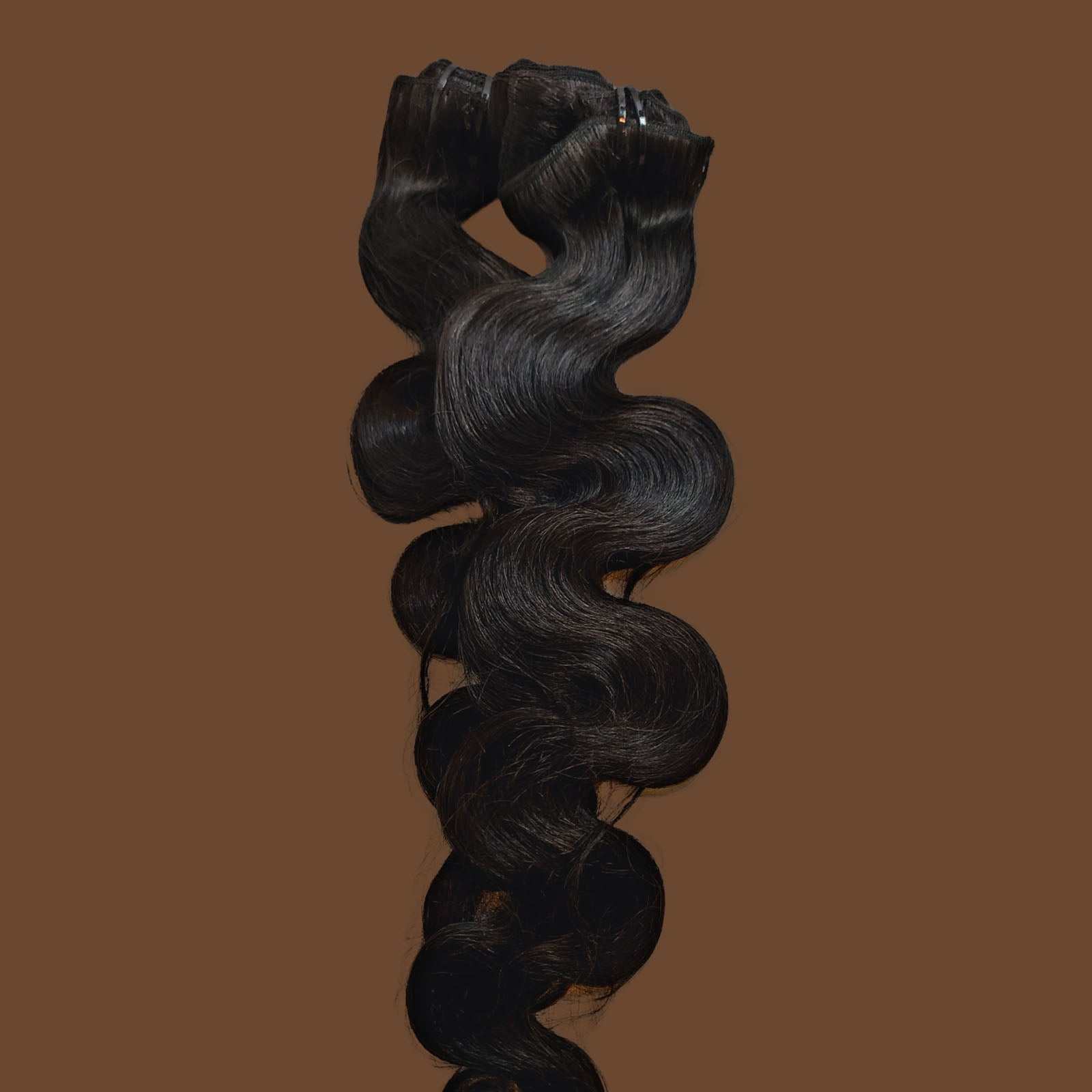 Hair Bundle Single Weft extension with dark, smooth texture.