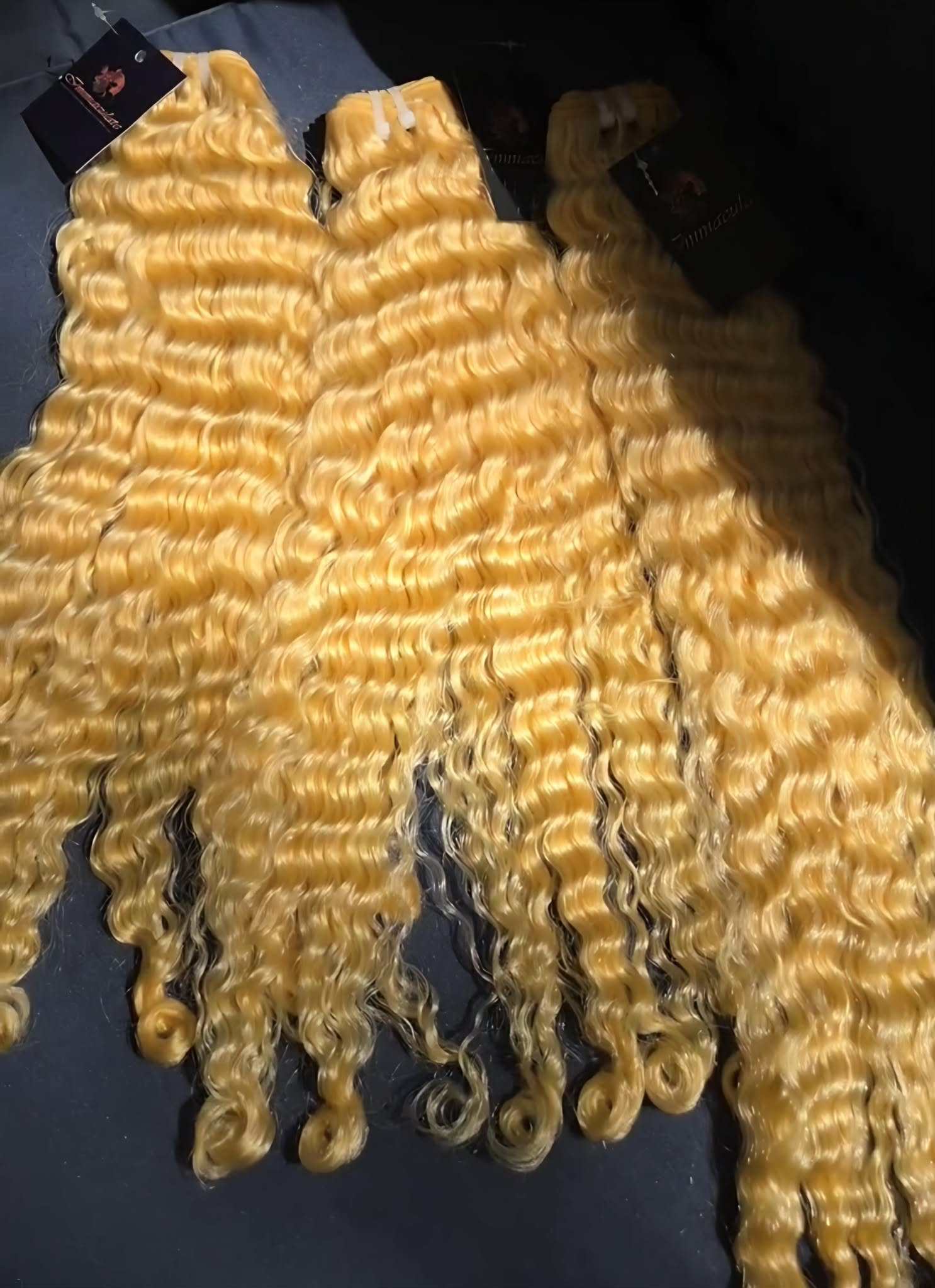 613 Blonde Burmese Curly Bundles Closure with natural curls and rich density