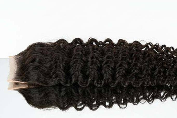 Malaysian Virgin Closure Deep Wave 5x5 lace closure with natural black 100% virgin hair