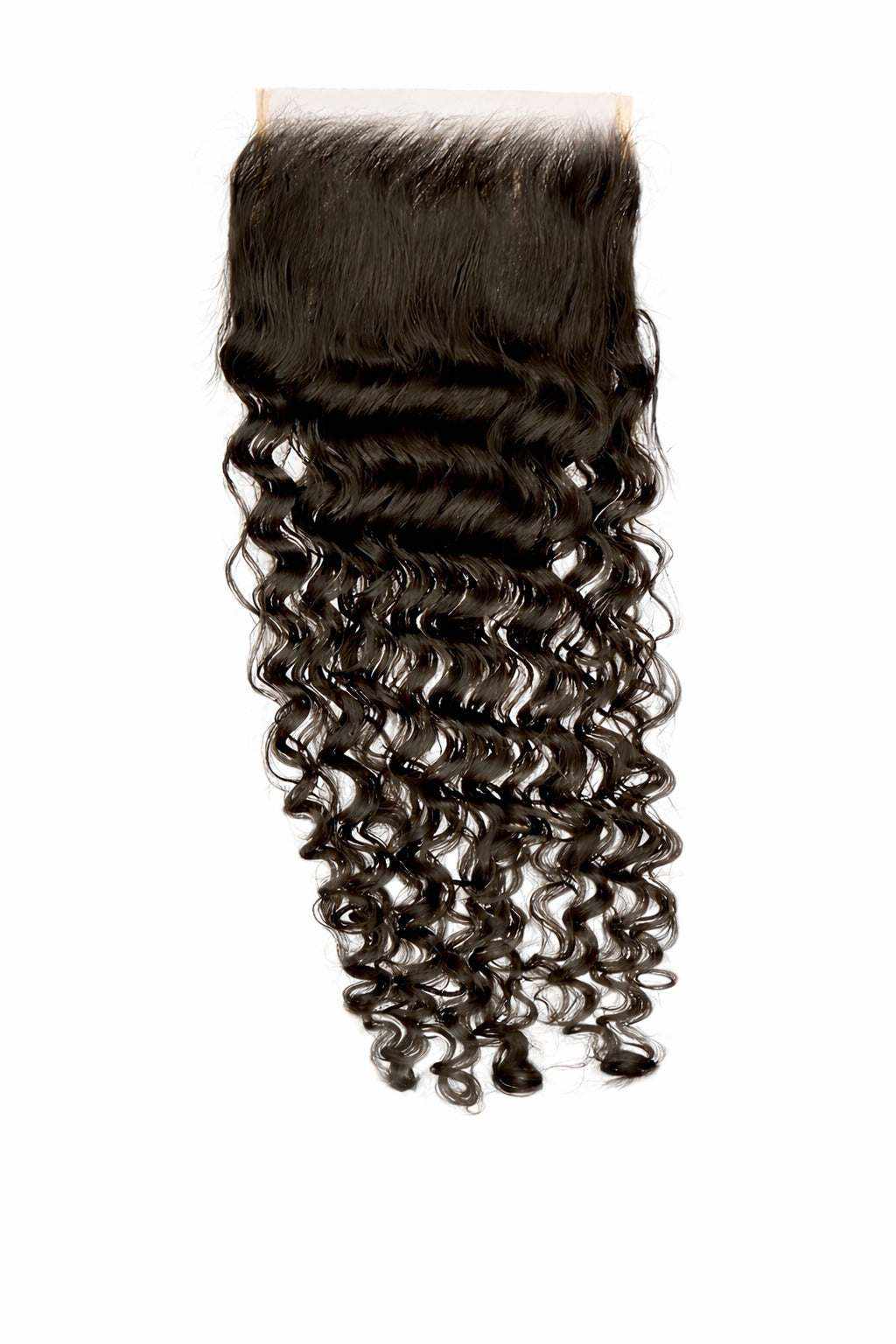 Malaysian virgin 5x5 HD lace closure with deep wave texture, natural black hair extension