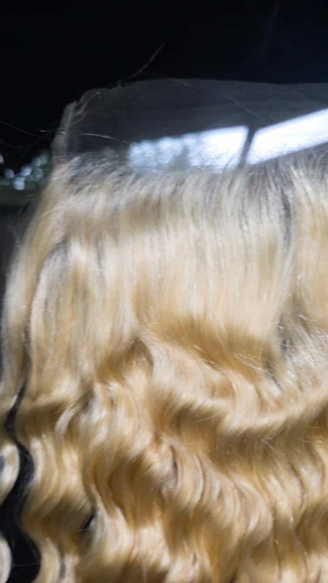 613 Blonde Burmese Curly 5x5 Closure with natural lace and defined blonde curls