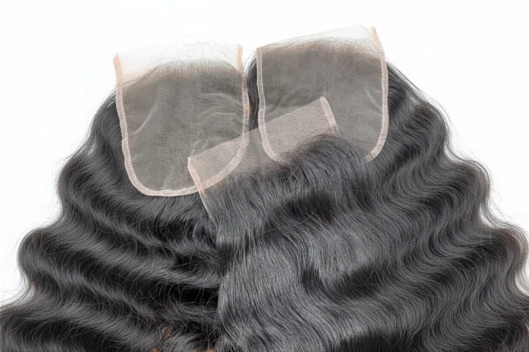 Malaysian 5x5 body wave closure with natural black virgin hair for seamless parting and volume